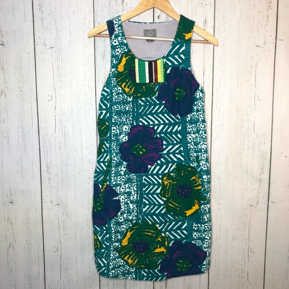 Anthro Vanessa Virginia graphic Hibiscus shift